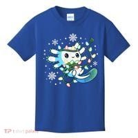 Axolotl Christmas Lights Xmas Tree Pajamas Kids T-Shirt thumb 0