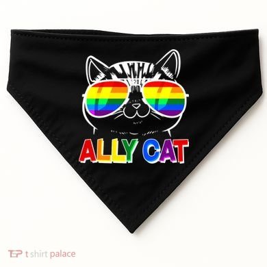 Ally Cat LGBT Pride USA-Made Doggie Bandana