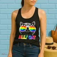 Ally Cat LGBT Pride Women's Tank Top thumb 2