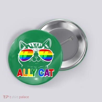 Ally Cat LGBT Pride Button