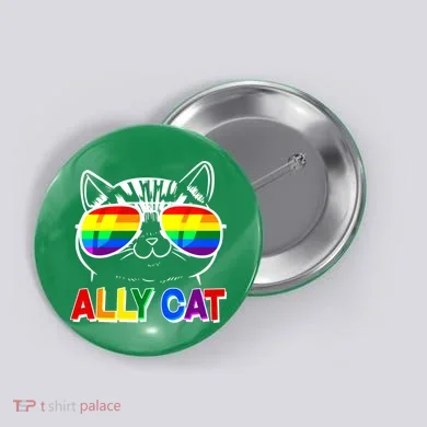 Ally Cat LGBT Pride Button