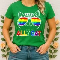 Ally Cat LGBT Pride Women's T-Shirt thumb 2