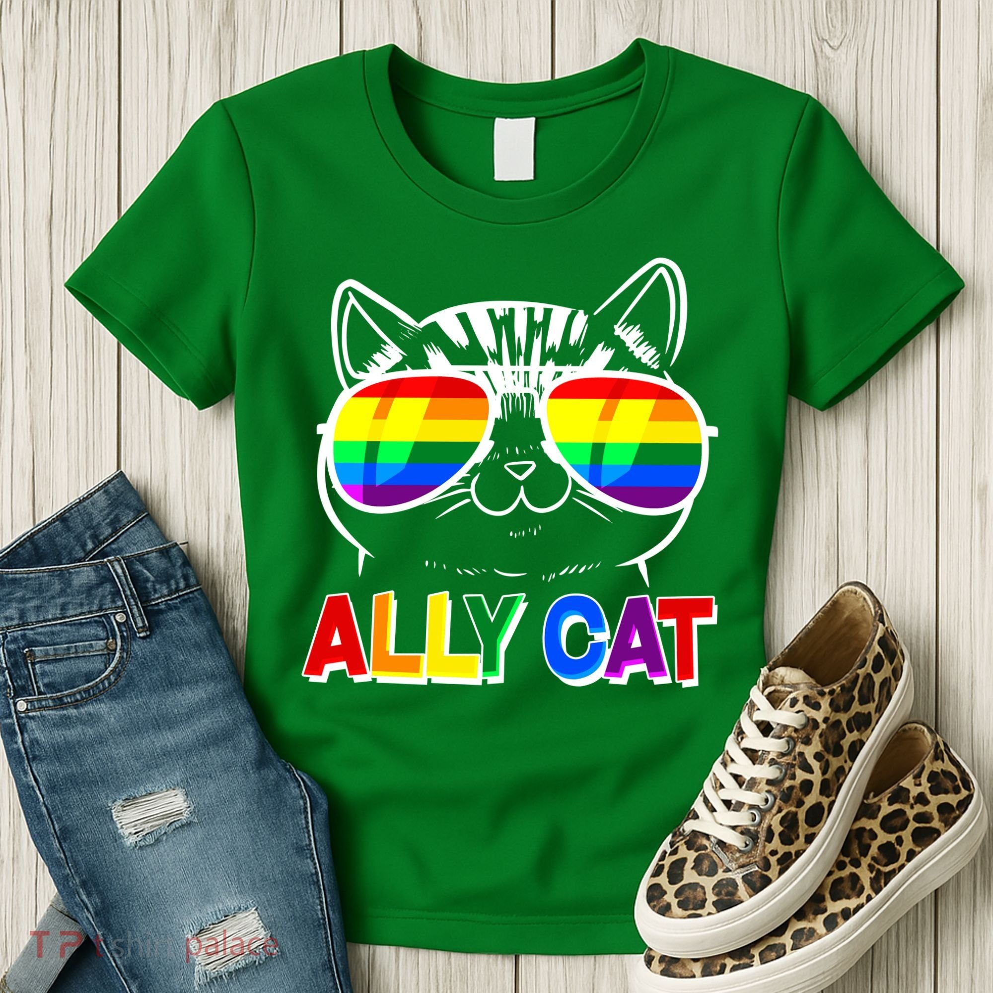 Ally Cat LGBT Pride Women's T-Shirt