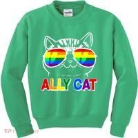 Ally Cat LGBT Pride Kids Sweatshirt thumb 0