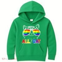 Ally Cat LGBT Pride Kids Hoodie thumb 0