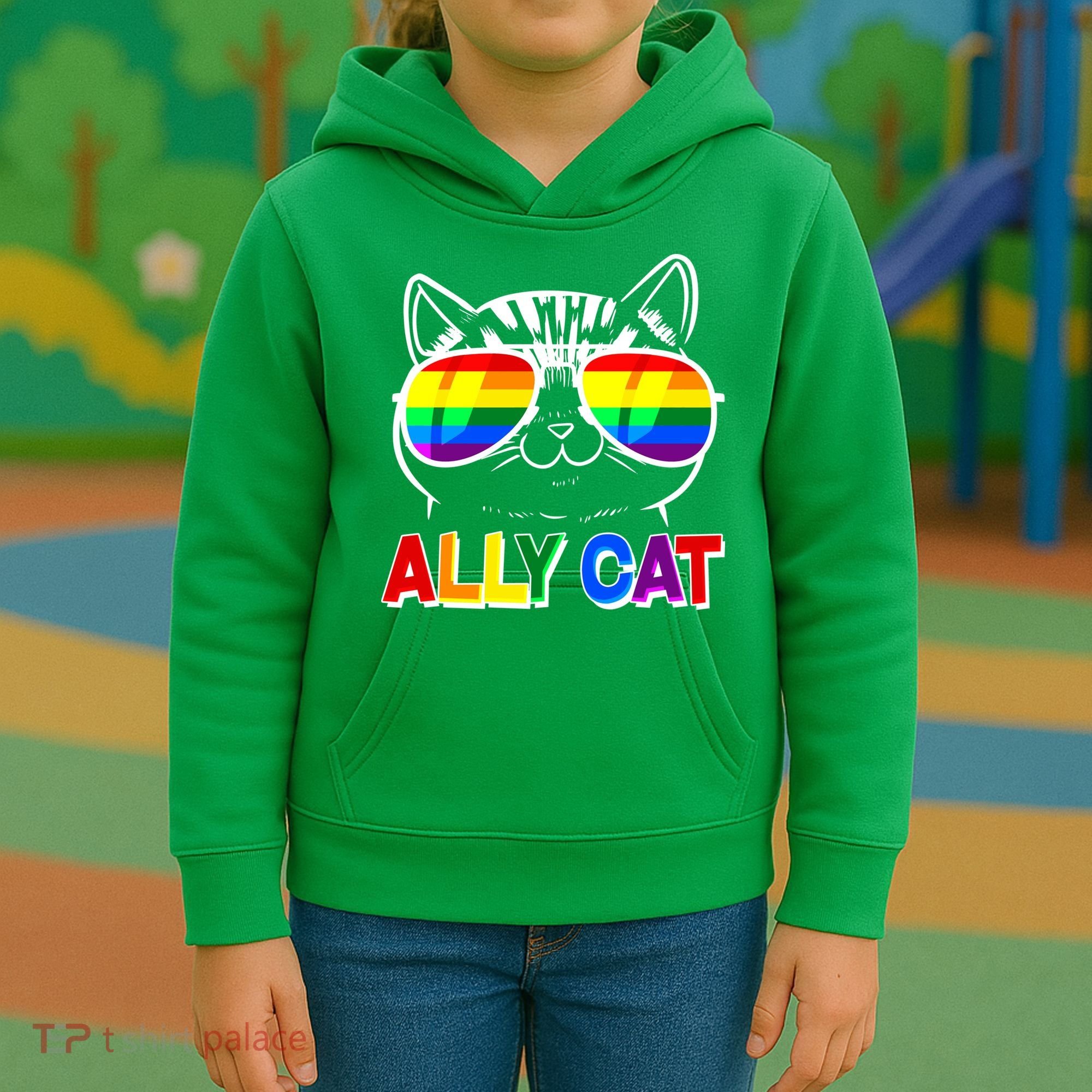 Ally Cat LGBT Pride Kids Hoodie