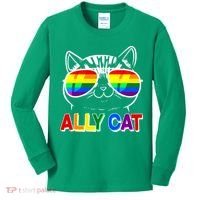 Ally Cat LGBT Pride Kids Long Sleeve Shirt thumb 0