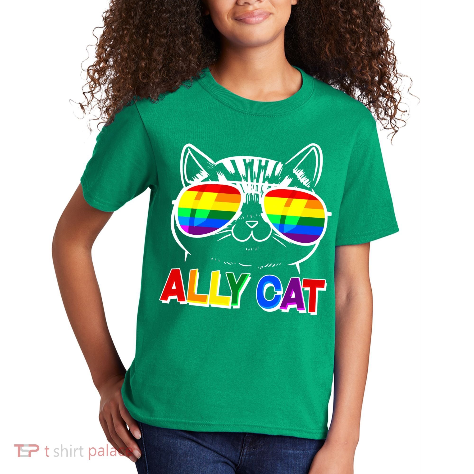 Ally Cat LGBT Pride Kids T-Shirt