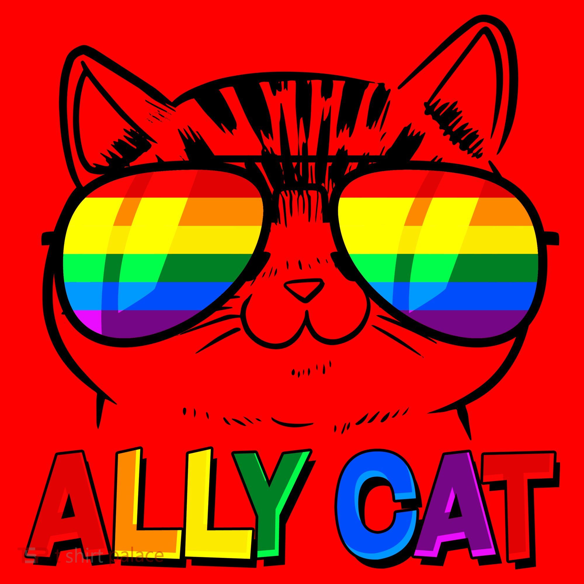 Ally Cat LGBT Pride Santa Hat