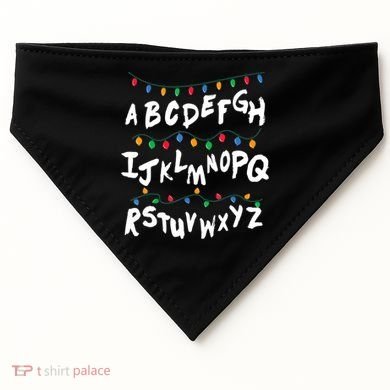 Alphabet Christmas Lights Stranger USA-Made Doggie Bandana