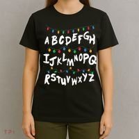 Alphabet Christmas Lights Stranger T-Shirt thumb 4
