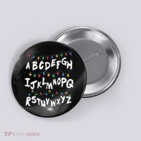 Alphabet Christmas Lights Stranger Button thumb 0
