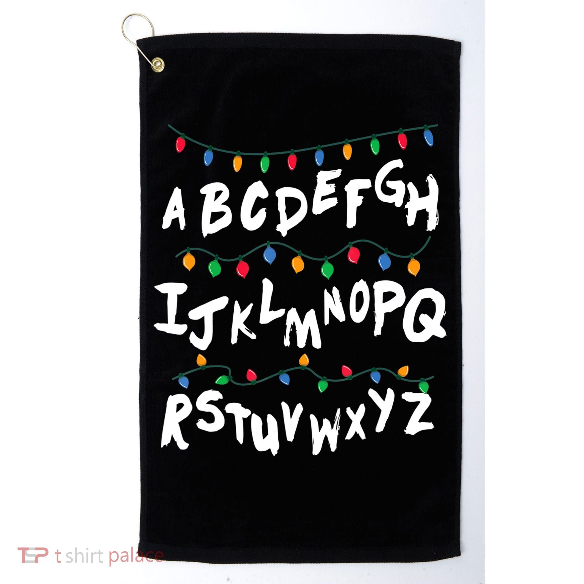 Alphabet Christmas Lights Stranger Golf Towel