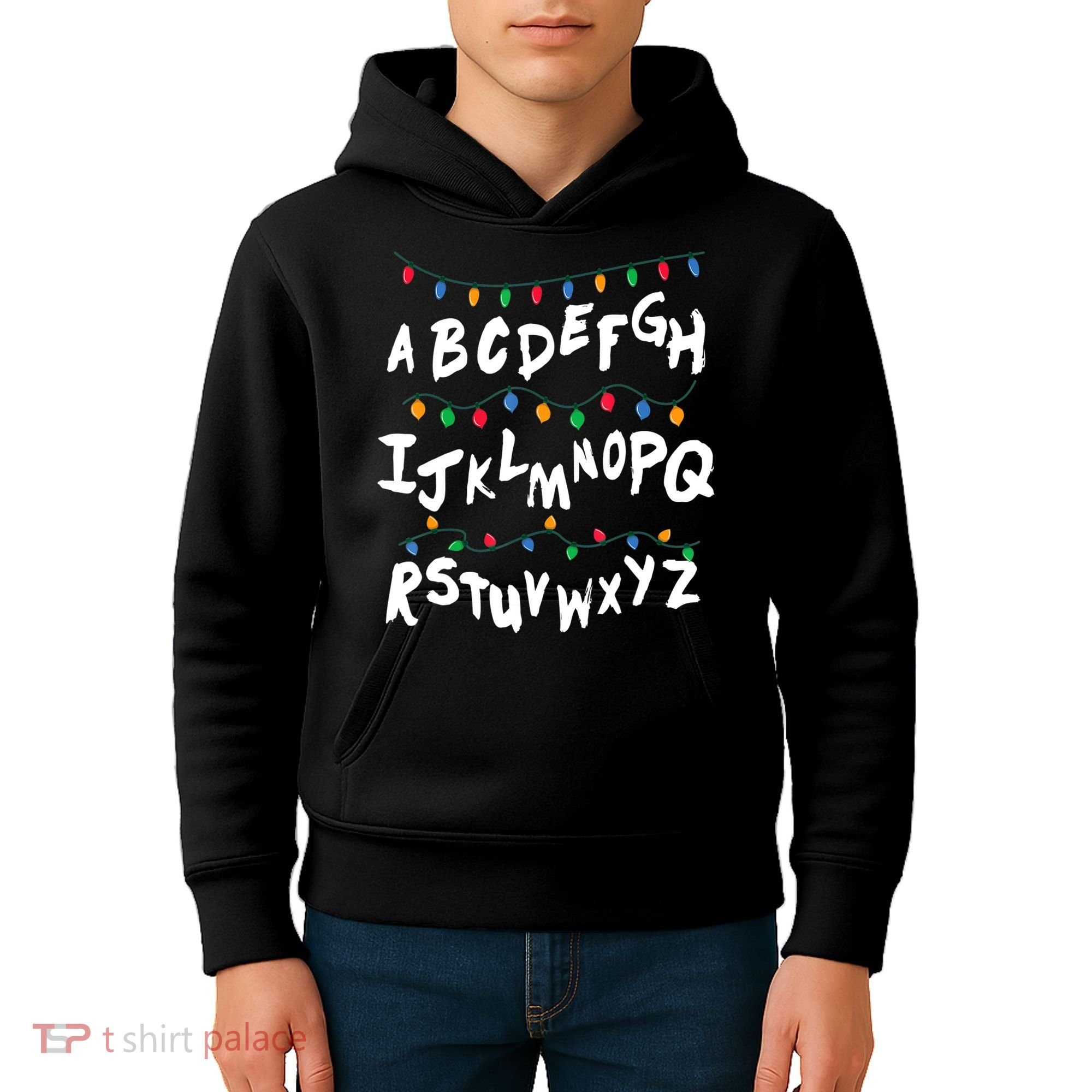 Alphabet Christmas Lights Stranger Kids Hoodie