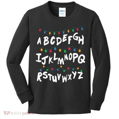 Alphabet Christmas Lights Stranger Kids Long Sleeve Shirt