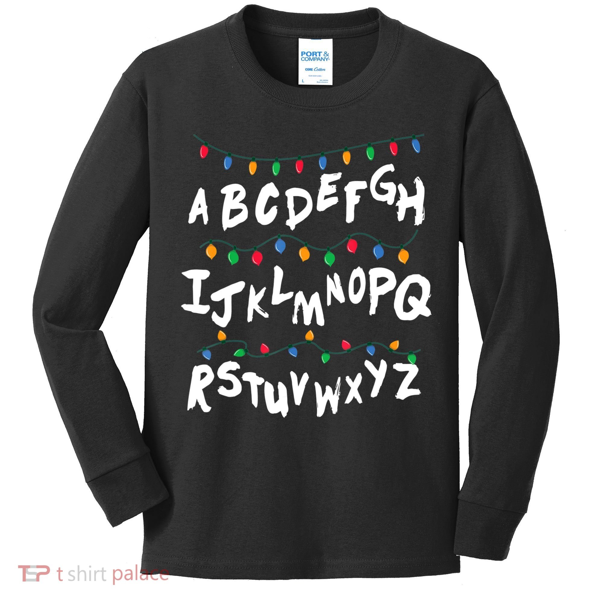 Alphabet Christmas Lights Stranger Kids Long Sleeve Shirt