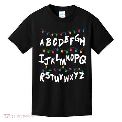 Alphabet Christmas Lights Stranger Kids T-Shirt