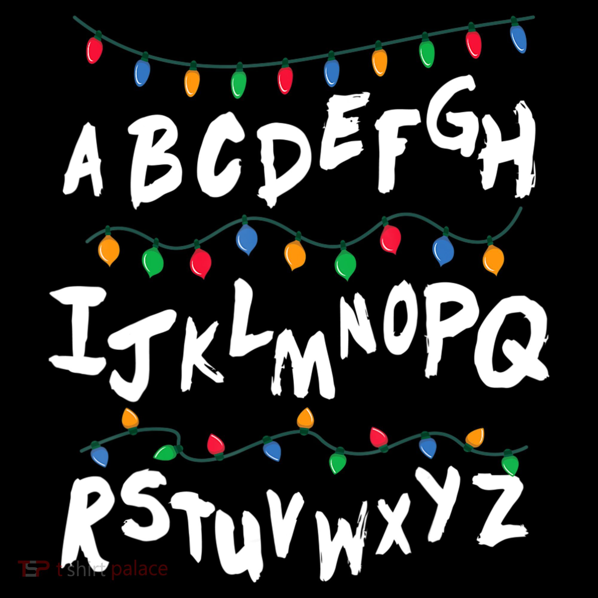 Alphabet Christmas Lights Stranger Kids T-Shirt