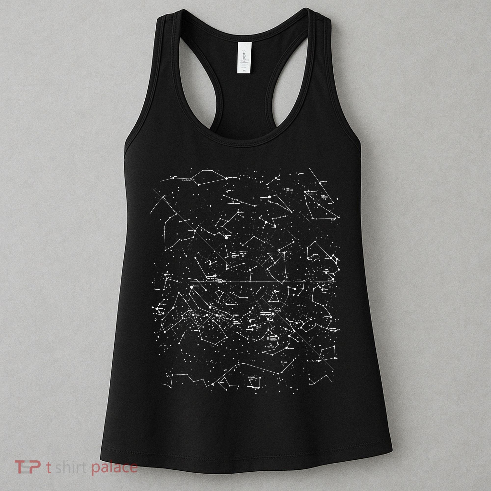 Astronomy Constellations Map, Stars Galaxy Celestial Women's Tank Top