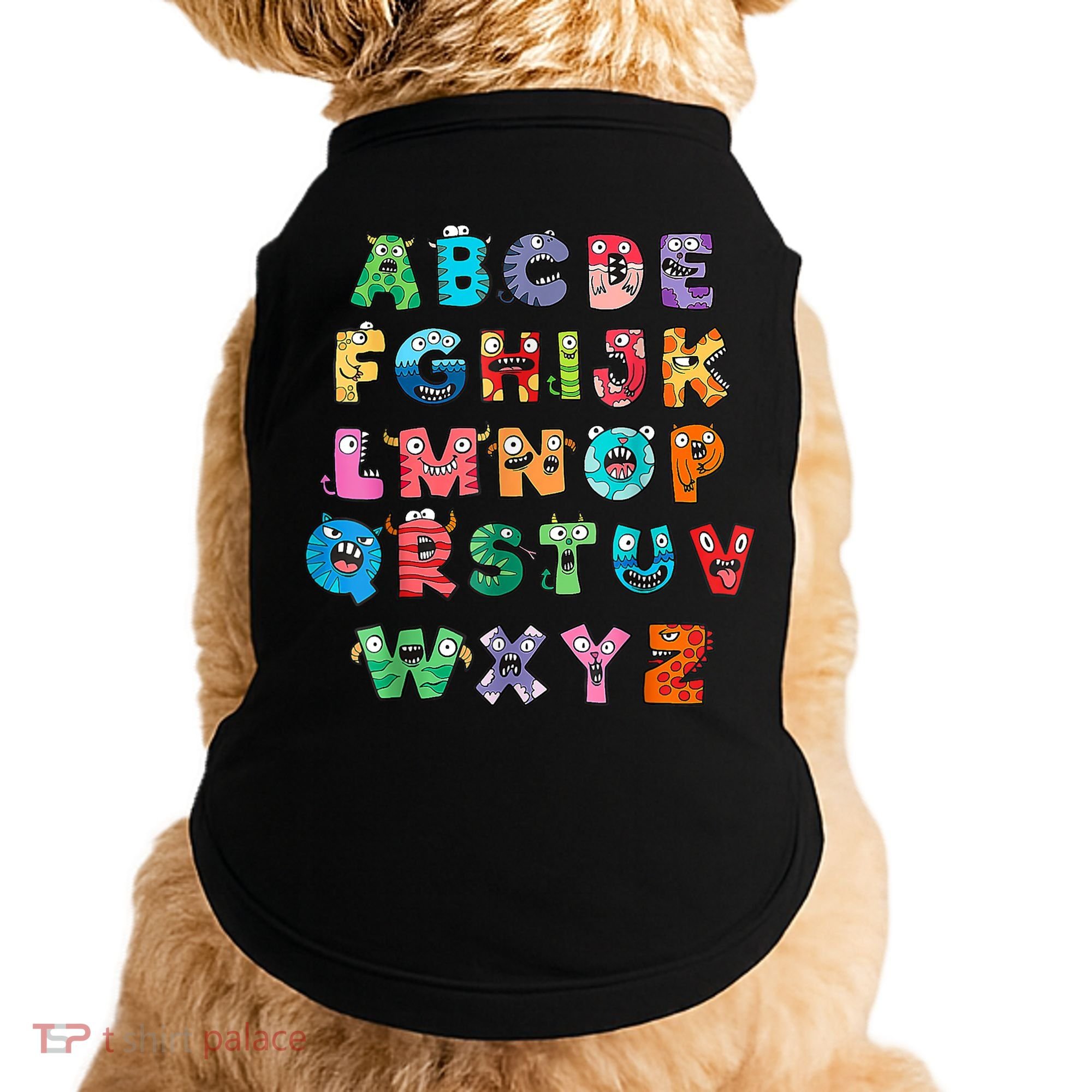 ABC Cute Monster Alphabet Halloween Teacher Costume Doggie Tank