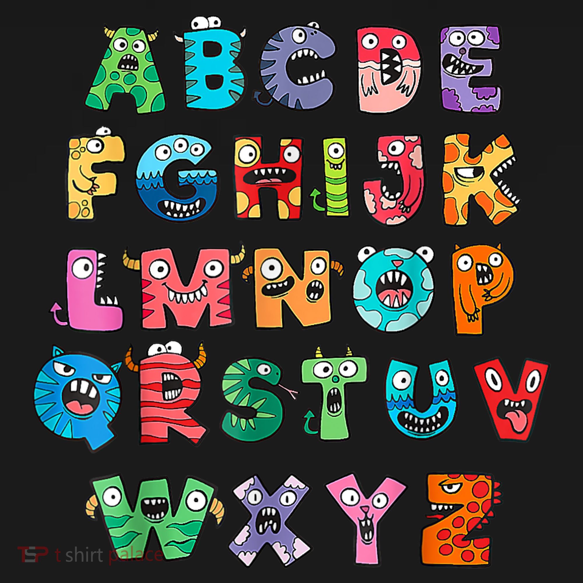 ABC Cute Monster Alphabet Halloween Teacher Costume Polo