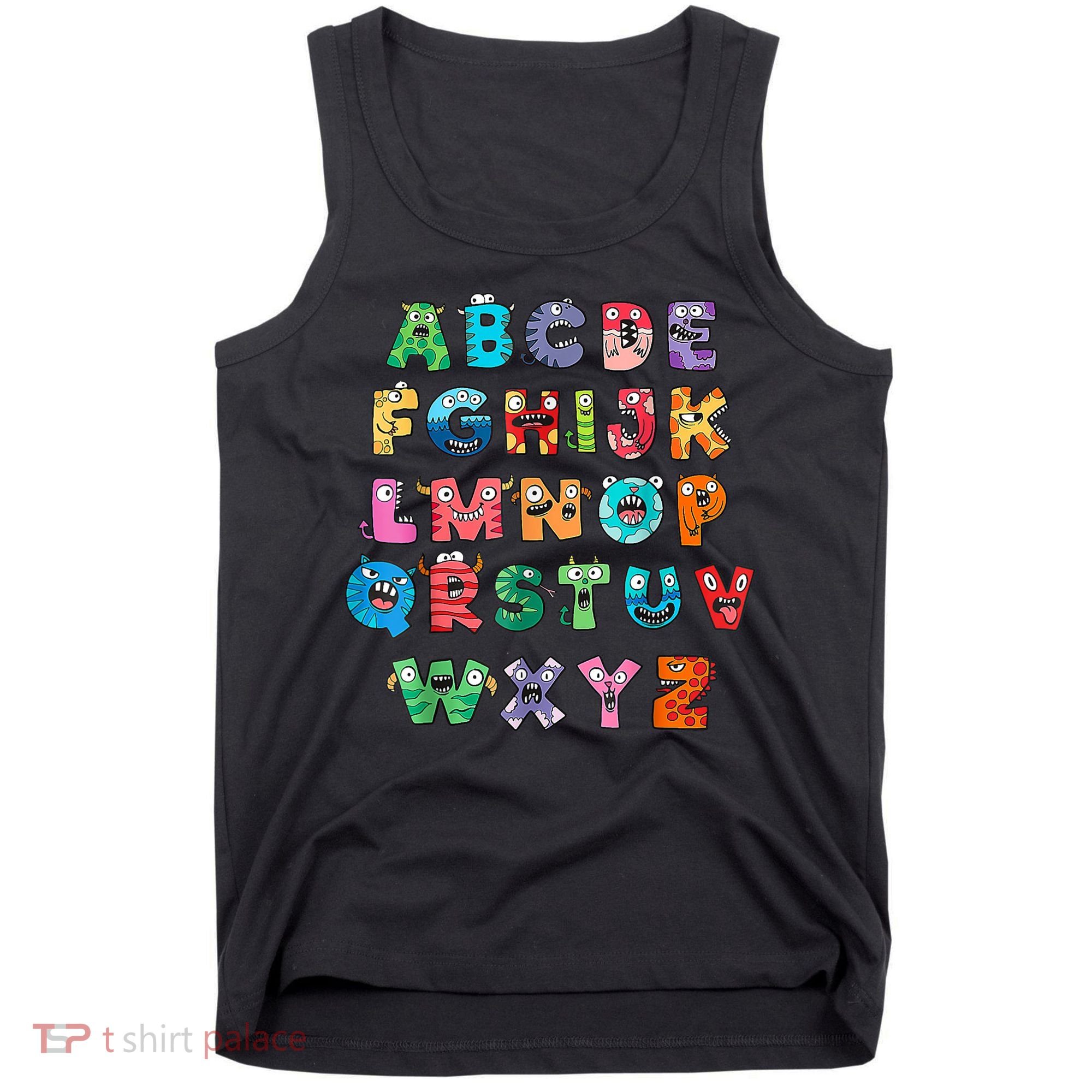 ABC Cute Monster Alphabet Halloween Teacher Costume Tank Top