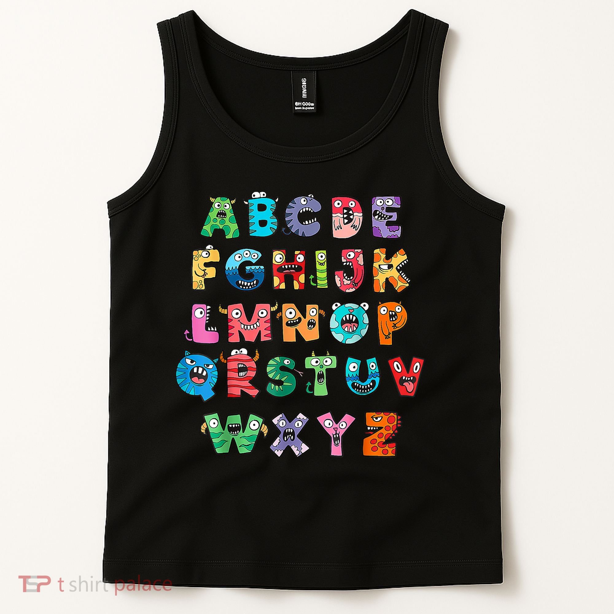 ABC Cute Monster Alphabet Halloween Teacher Costume Tank Top