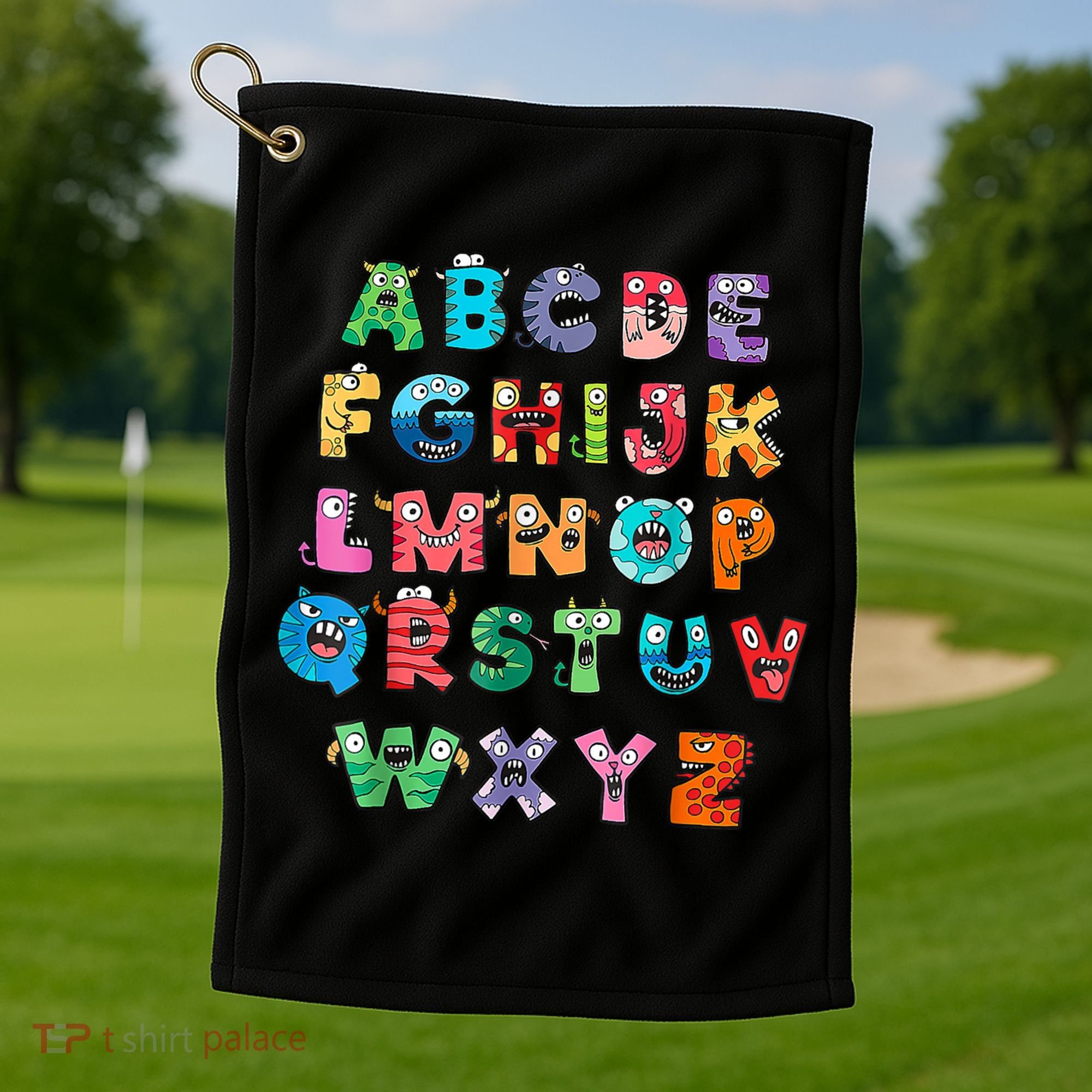 ABC Cute Monster Alphabet Halloween Teacher Costume Golf Towel
