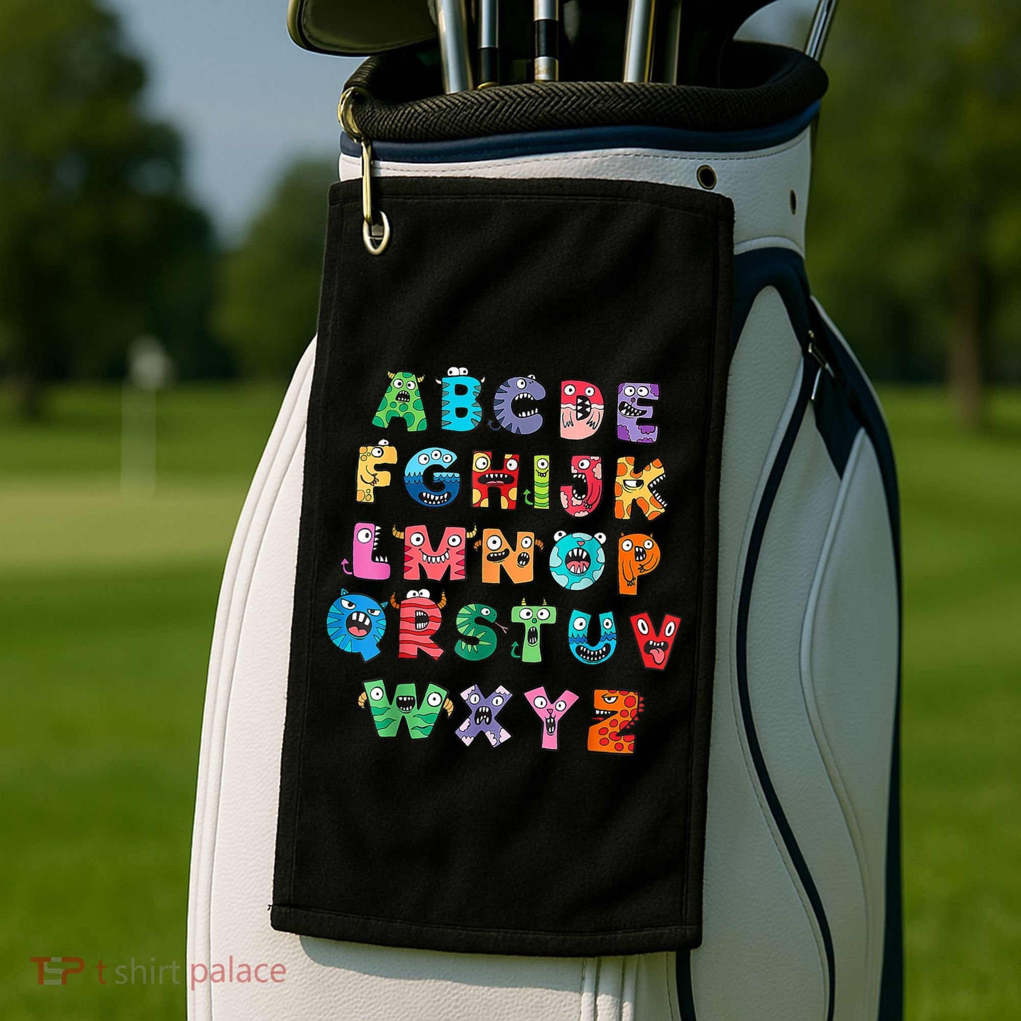 ABC Cute Monster Alphabet Halloween Teacher Costume Golf Towel
