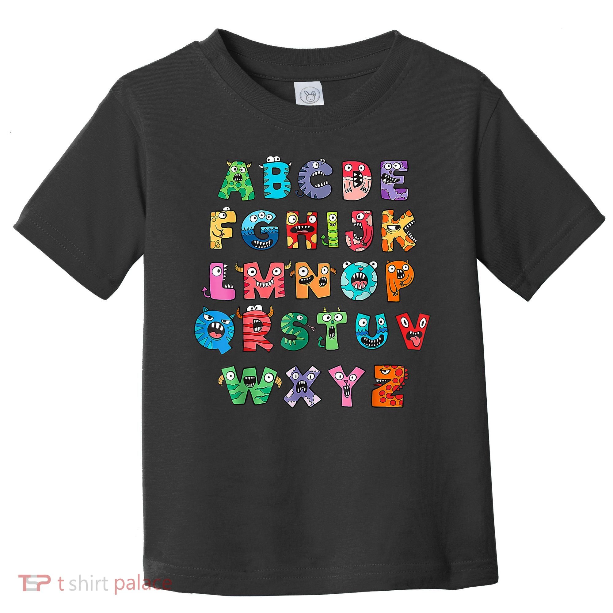 ABC Cute Monster Alphabet Halloween Teacher Costume Toddler T-Shirt