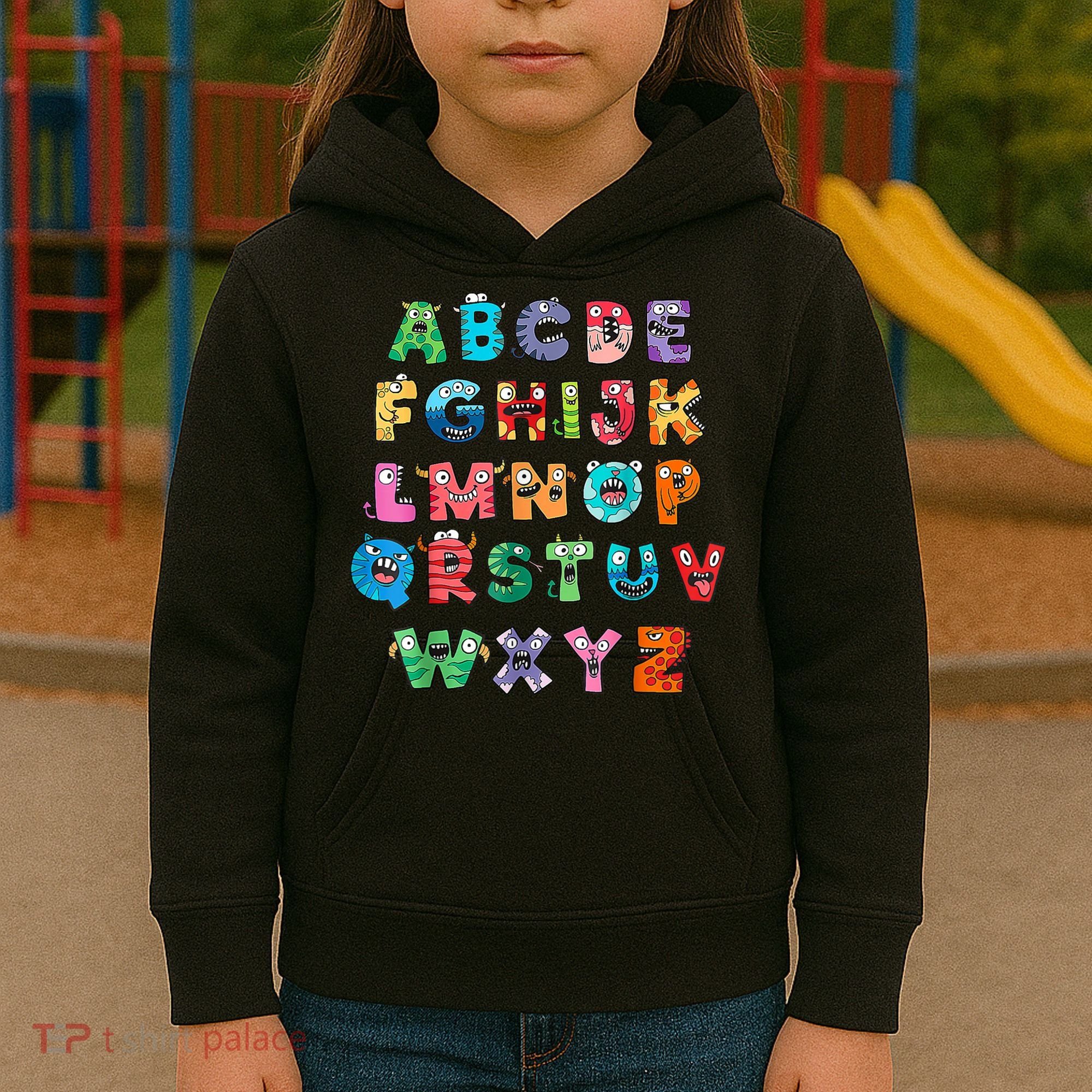 ABC Cute Monster Alphabet Halloween Teacher Costume Kids Hoodie