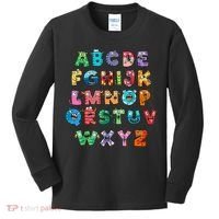 ABC Cute Monster Alphabet Halloween Teacher Costume Kids Long Sleeve Shirt thumb 0