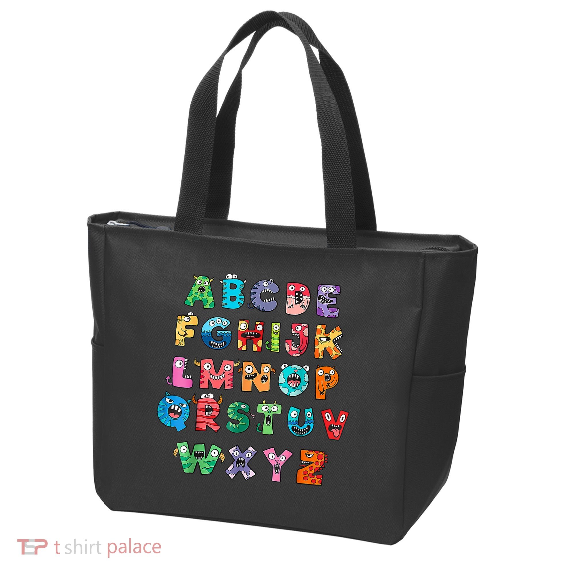 ABC Cute Monster Alphabet Halloween Teacher Costume Tote Bag
