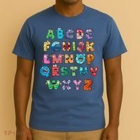 ABC Cute Monster Alphabet Halloween Teacher Costume T-Shirt thumb 3
