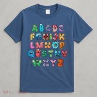 ABC Cute Monster Alphabet Halloween Teacher Costume T-Shirt thumb 4