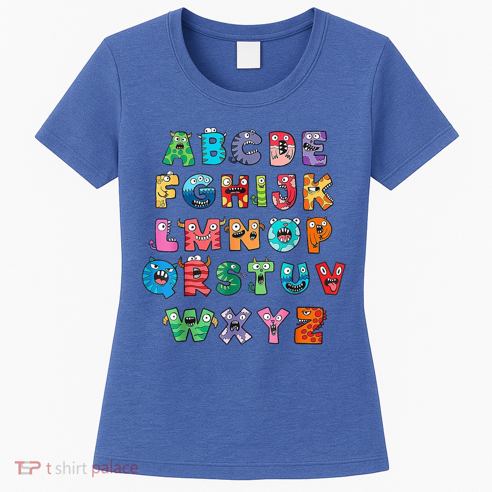 ABC Cute Monster Alphabet Halloween Teacher Costume Women's T-Shirt