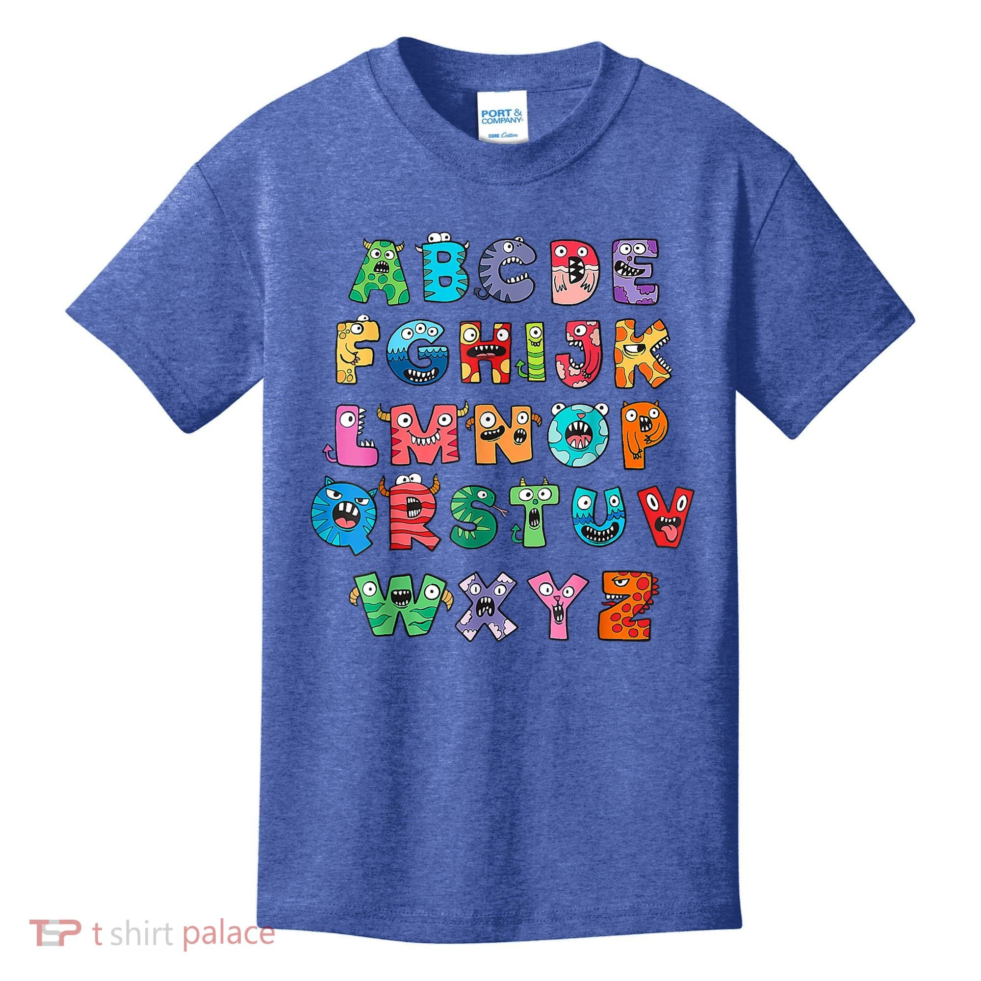 ABC Cute Monster Alphabet Halloween Teacher Costume Kids T-Shirt