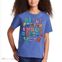 ABC Cute Monster Alphabet Halloween Teacher Costume Kids T-Shirt thumb 2