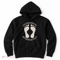 A Closed Mouth Gathers No Feet Funny Pun Corny Dad Joke Hoodie thumb 0