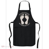 A Closed Mouth Gathers No Feet Funny Pun Corny Dad Joke Apron thumb 0