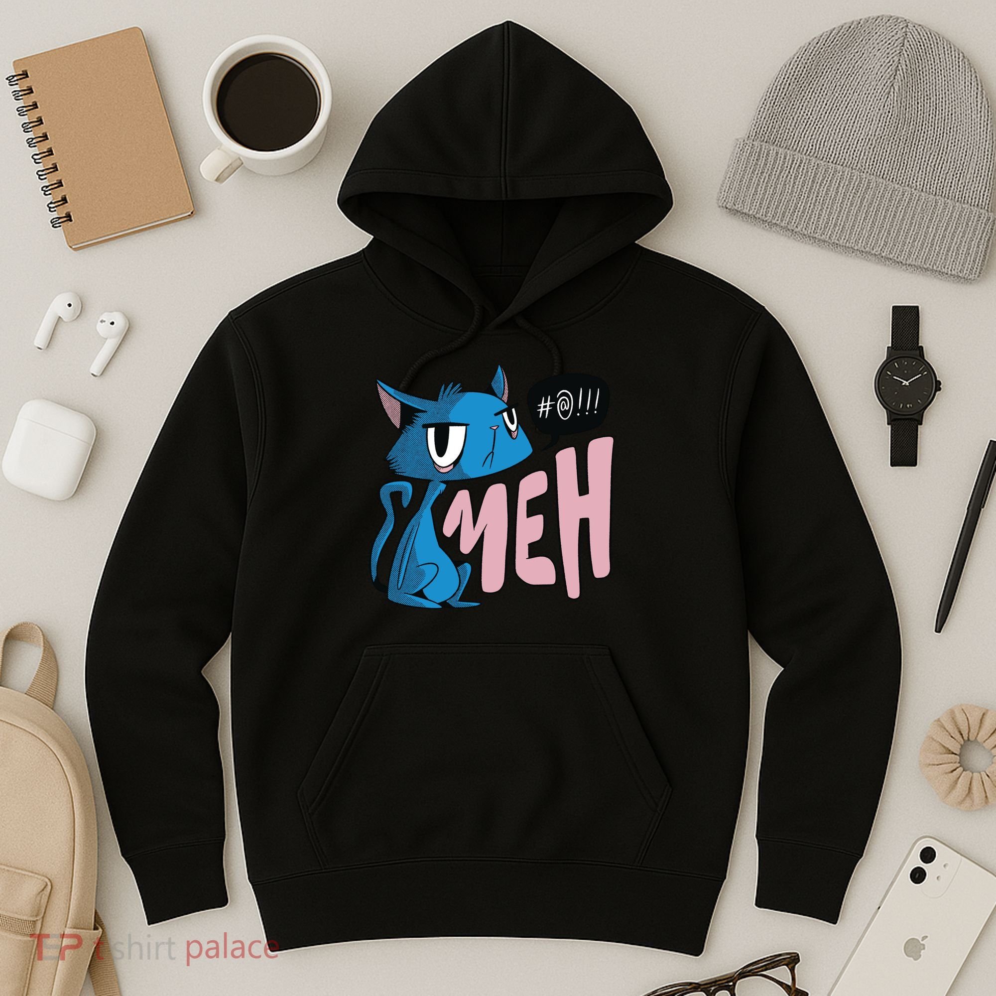 Annoyed Cat Meh Hoodie