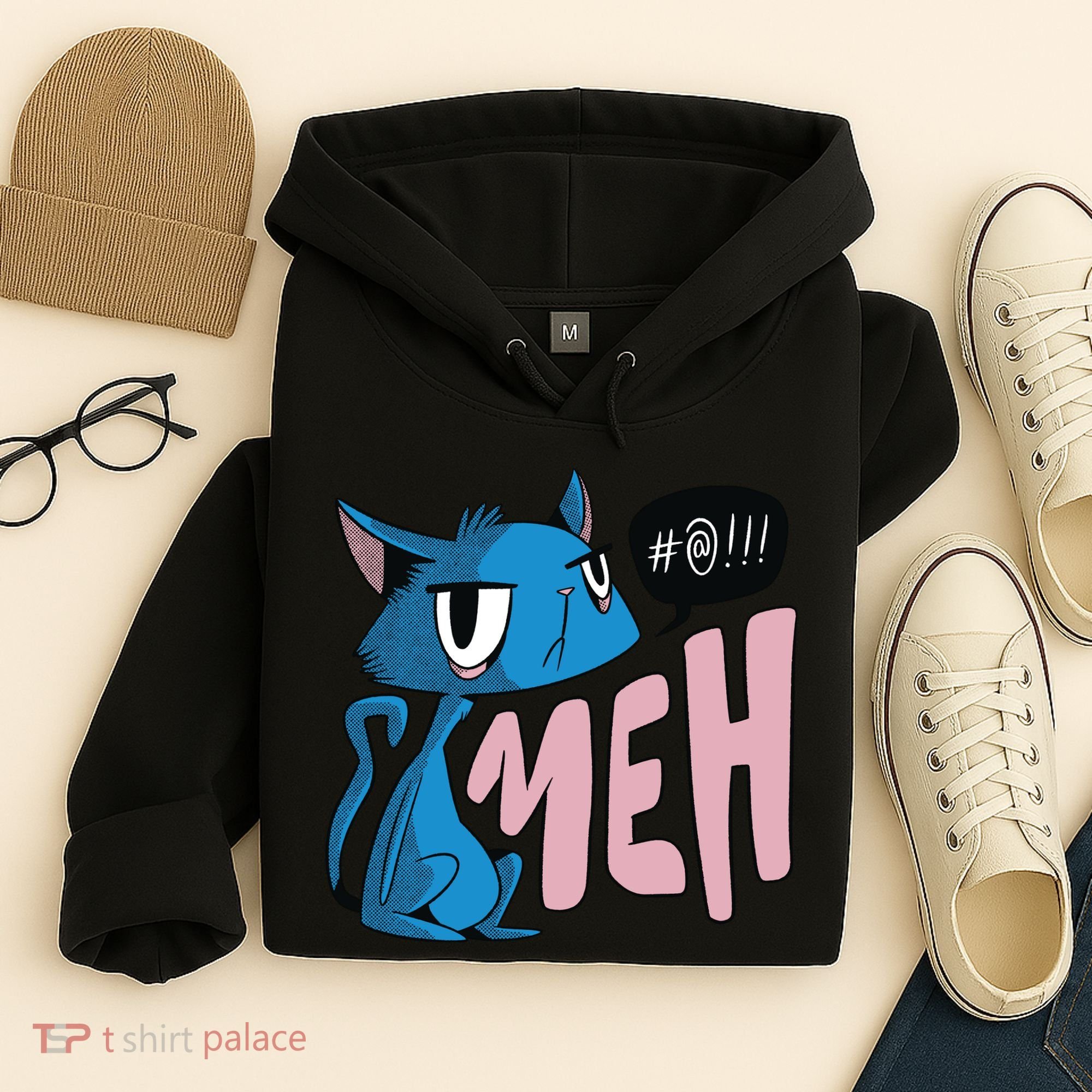 Annoyed Cat Meh Hoodie