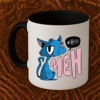Annoyed Cat Meh Coffee Mug thumb 2