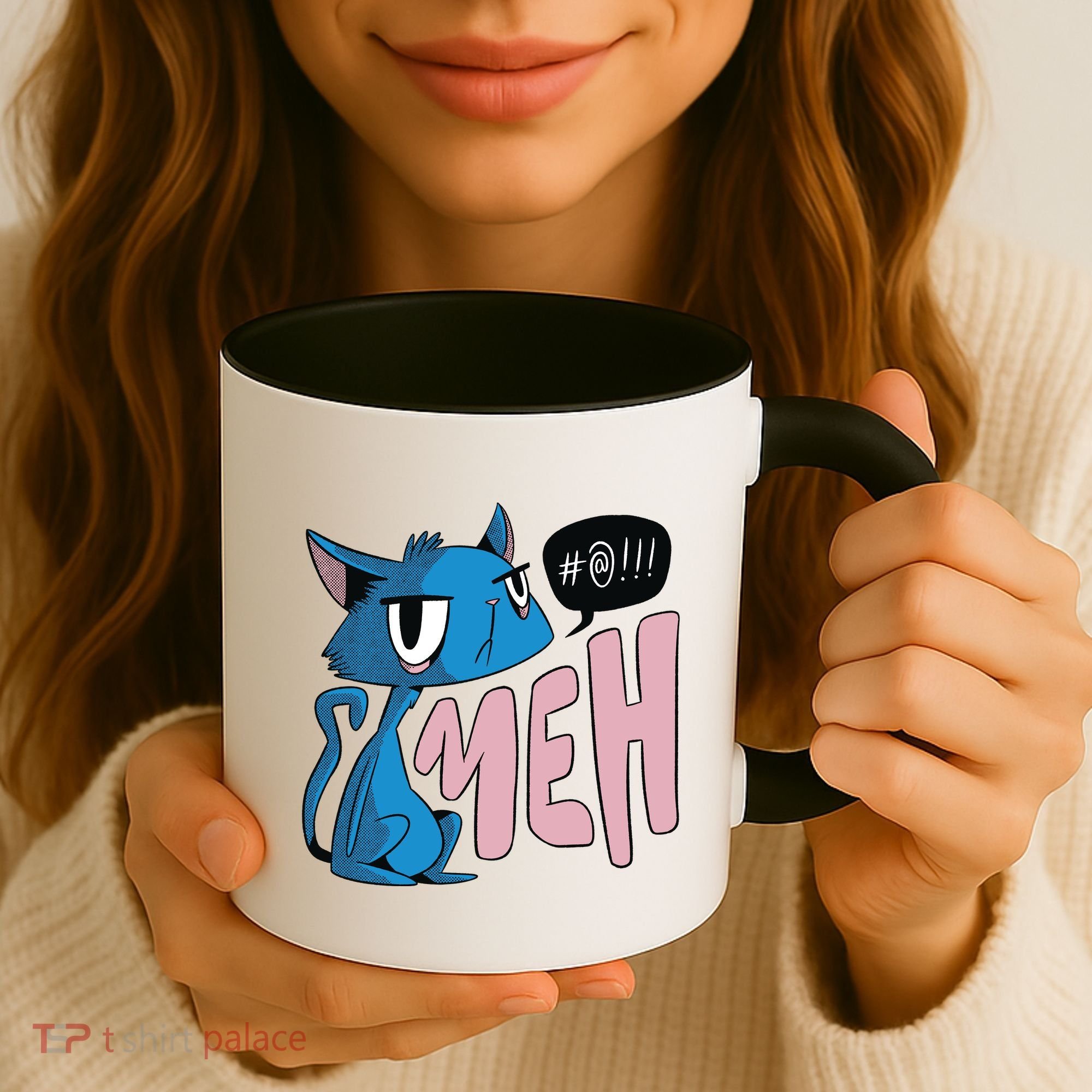 Annoyed Cat Meh Coffee Mug