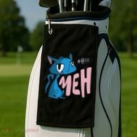Annoyed Cat Meh Golf Towel thumb 2