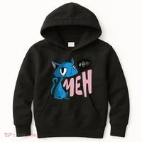 Annoyed Cat Meh Kids Hoodie thumb 0