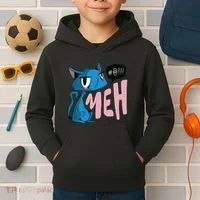Annoyed Cat Meh Kids Hoodie thumb 2