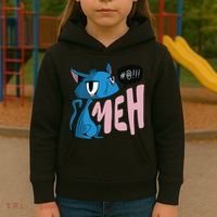 Annoyed Cat Meh Kids Hoodie thumb 3