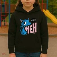 Annoyed Cat Meh Kids Hoodie thumb 3