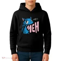 Annoyed Cat Meh Kids Hoodie thumb 4